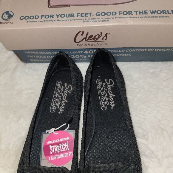 Skechers Cleo 2.0 Someday Flats Recycled Vegan Sparkle Knit Ballerina SlipOn 9.5 - Picture 9 of 15